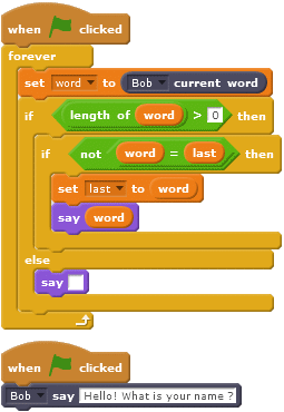 block current word example